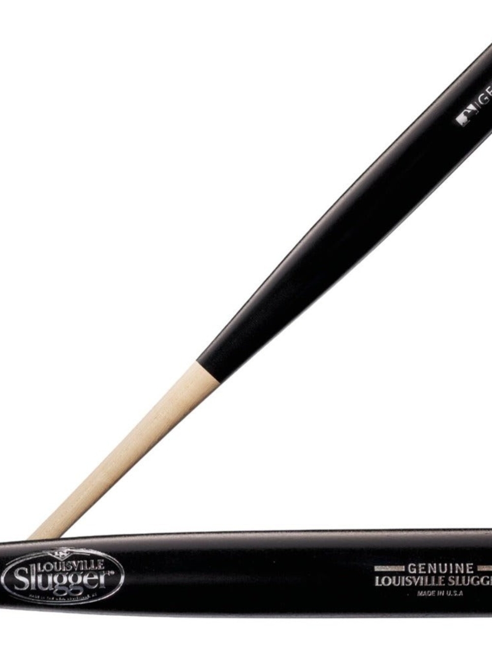 Men's Black/Beige Wood Baseball Bat